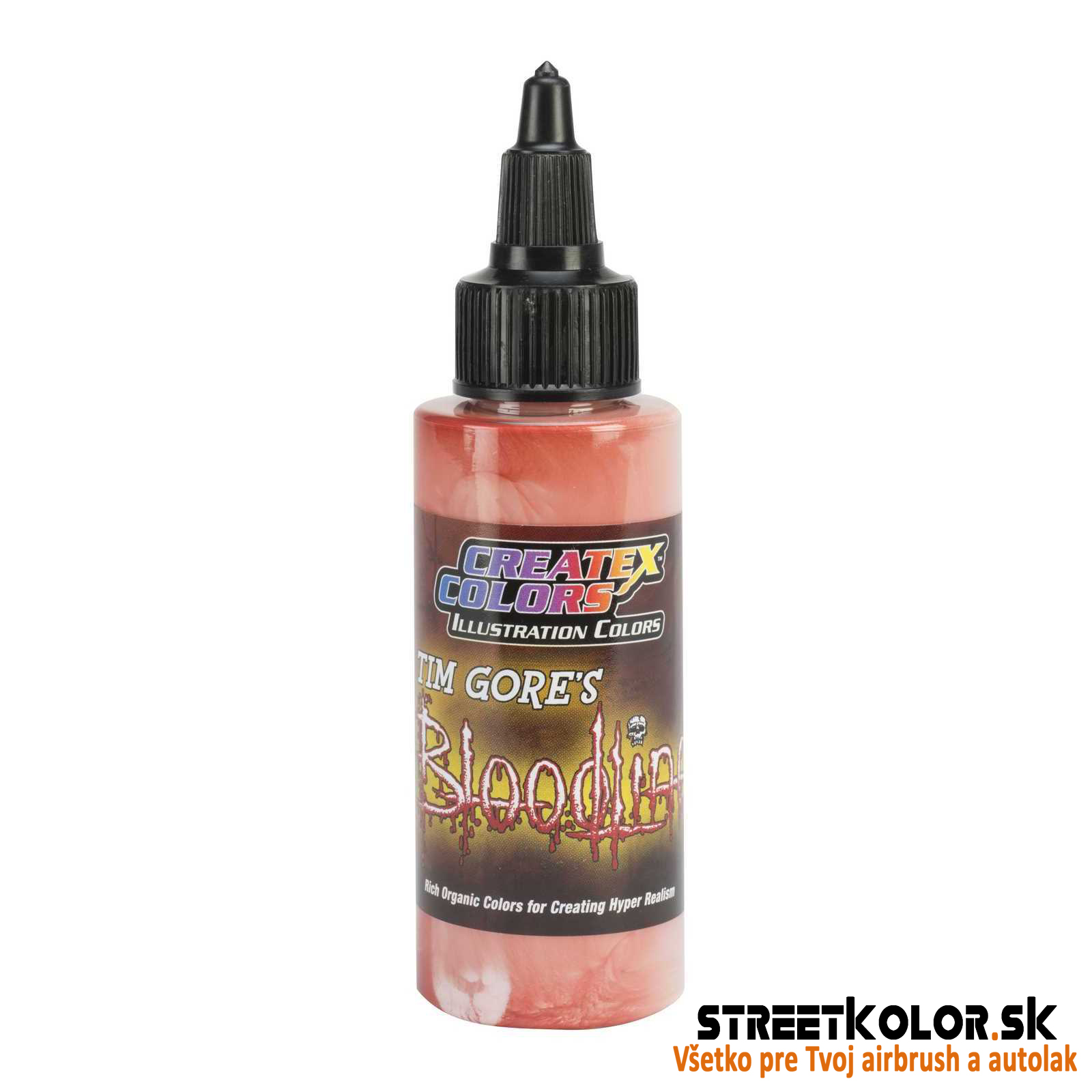 Ilustračná Ružovočervená airbrush farba CreateX 60 ml