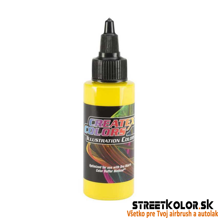 Ilustračná Nepriehľadná žltá airbrush farba CreateX 60 ml