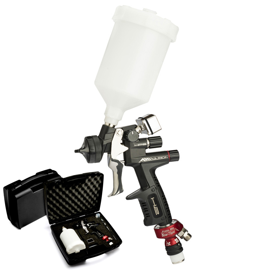 Pistolet lakierniczy ANI BLACK/S H2 system + TMD2 w walizce z manometrem cyfrowym, MODEL DO LAKIERU BEZBARWNEGO, dysza 1.4 mm – najwyższa włoska jakość