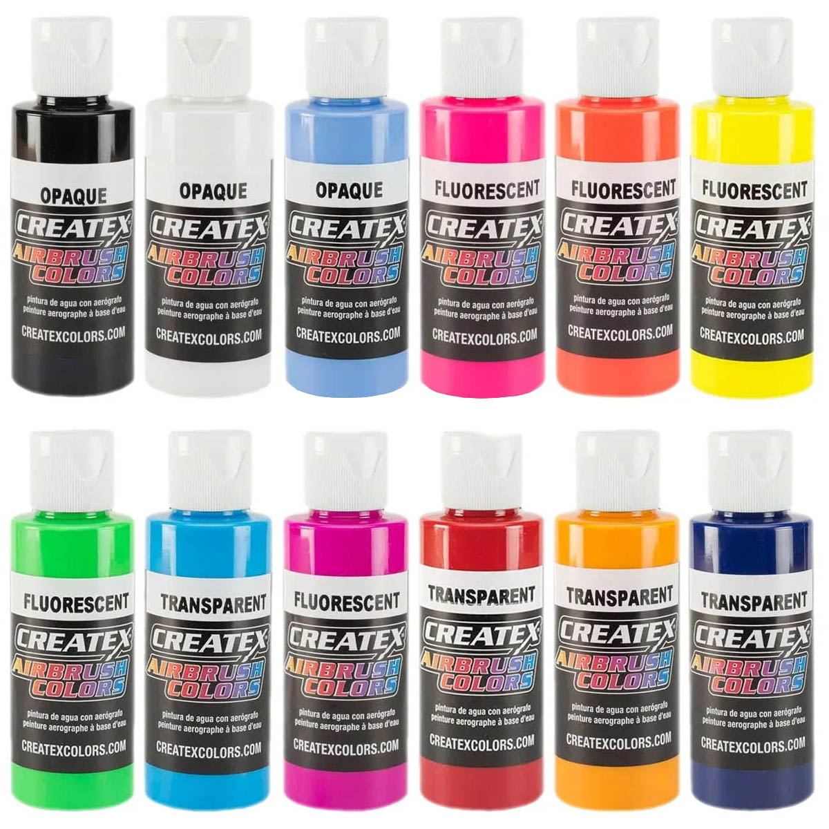 CreateX zestaw farb do aerografu Letnie Odcienie Summer Hues, 12x60ml (5818-00)