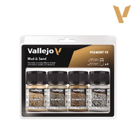 Vallejo pigment Fx Set Mud and Sand 73191, 4 x 30ml
