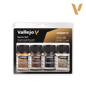 Vallejo pigment Fx Set Dust and Dirt 73190,  4 x 30ml