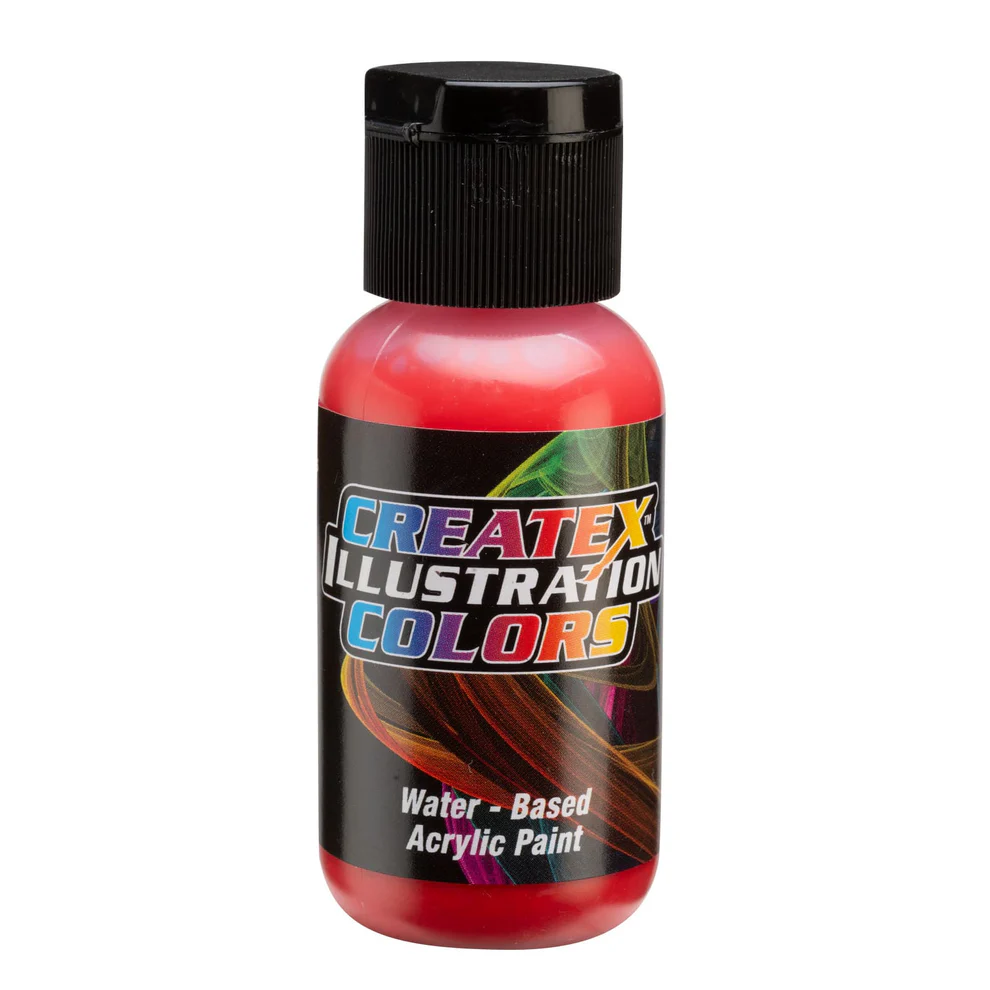Ilustracyjna Czerwona farba do aerografu CreateX 30 ml – 5053 Transparent Scarlet Red