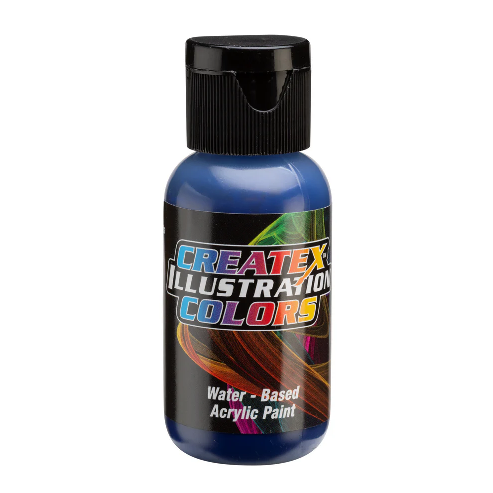 Ilustracyjna Kobaltowa Niebieska farba do aerografu CreateX 30 ml – 5059 Transparent Cobalt Blue