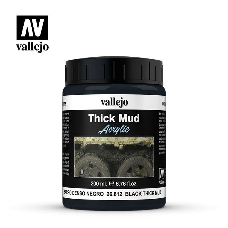 Vallejo 26.812 Diorama Effects Black Thick Mud - Gęste czarne błoto 200ml