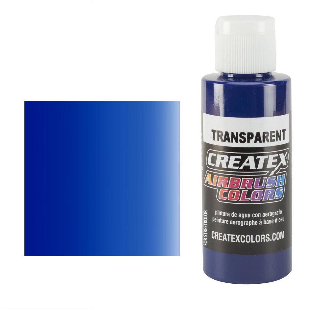 CreateX 5106 Niebieska transparentna farba do aerografu 60 ml (Transparent Brite Blue)