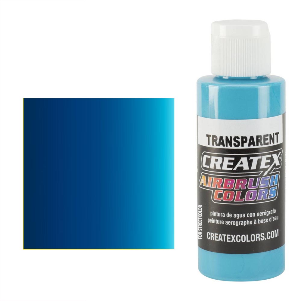 CreateX 5134 Niebieska transparentna farba do aerografu 60 ml (Transparent Maui Blue)