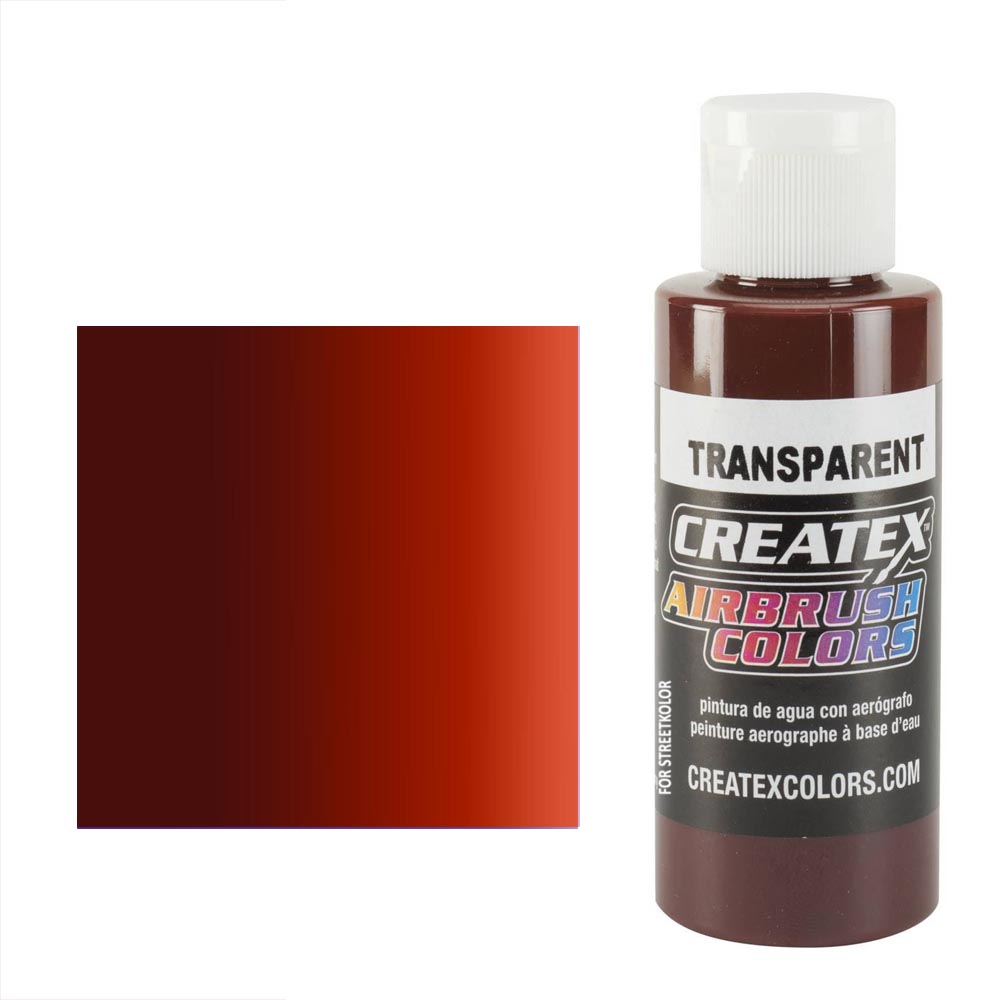 CreateX 5136 Czerwono-brązowa transparentna farba do aerografu 60 ml (Transparent Red Oxide)