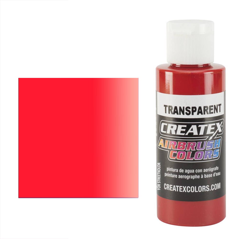 CreateX 5137 Czerwona transparentna farba do aerografu 60 ml (Transparent Crimson)