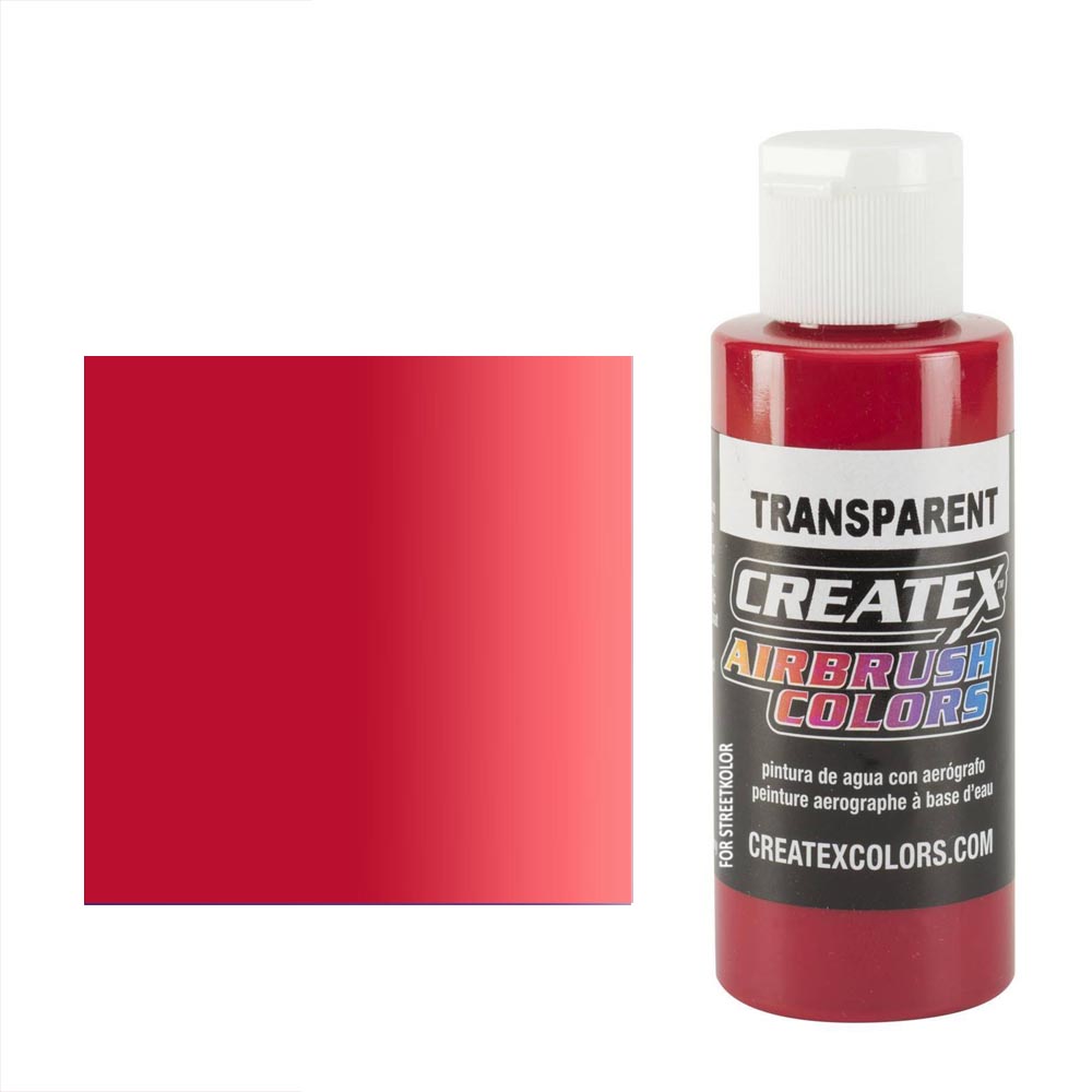 CreateX 5138 Karminowa czerwona transparentna farba do aerografu 60 ml (Transparent Carmine)