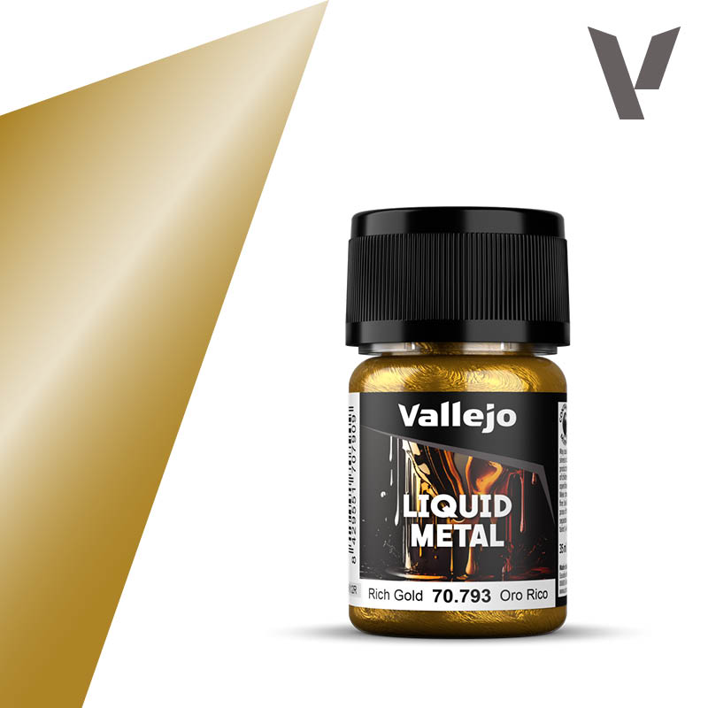 Vallejo 70.793 Liquid Metal Rich Gold - Bogate złoto farba o wysokim połysku 35ml