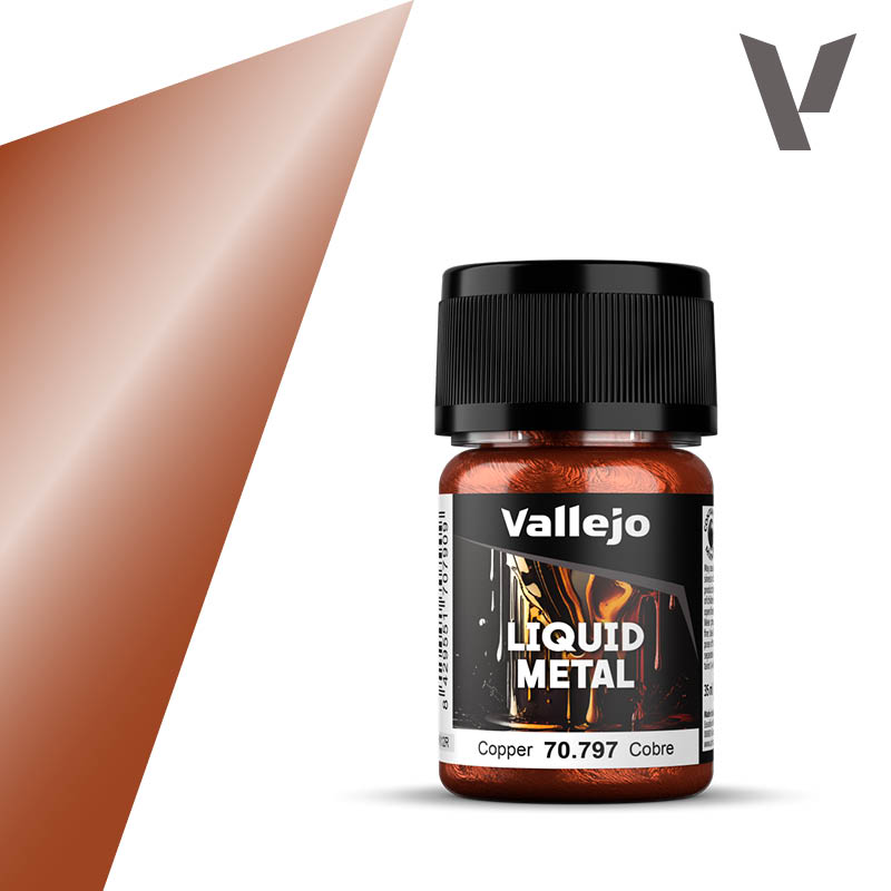 Vallejo 70.797 Liquid Metal Copper - Miedziana farba o wysokim połysku 35 ml