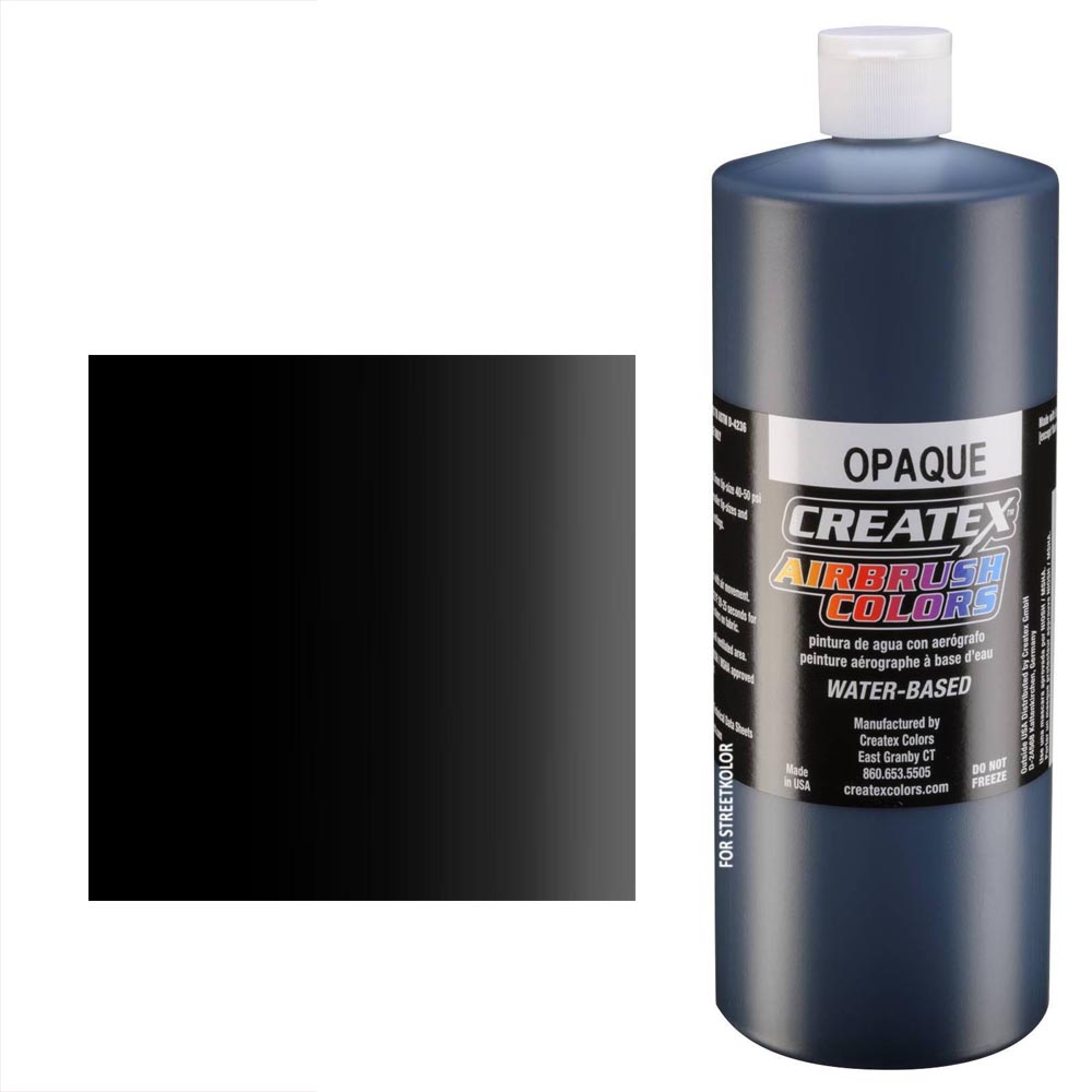 CreateX Black 5211 Czarna kryjąca farba do aerografu 960ml