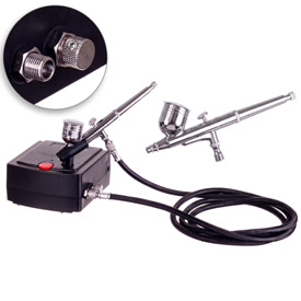 Zestaw do aerografu z kompresorem Royalmax TC-100AK z funkcją Auto-start / Auto-stop i aerografem AB-130 0,3mm