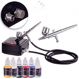 Zestaw do aerografu z kompresorem Royalmax TC-100AK z funkcją Auto-start / Auto-stop i aerografem AB-130 0,3mm