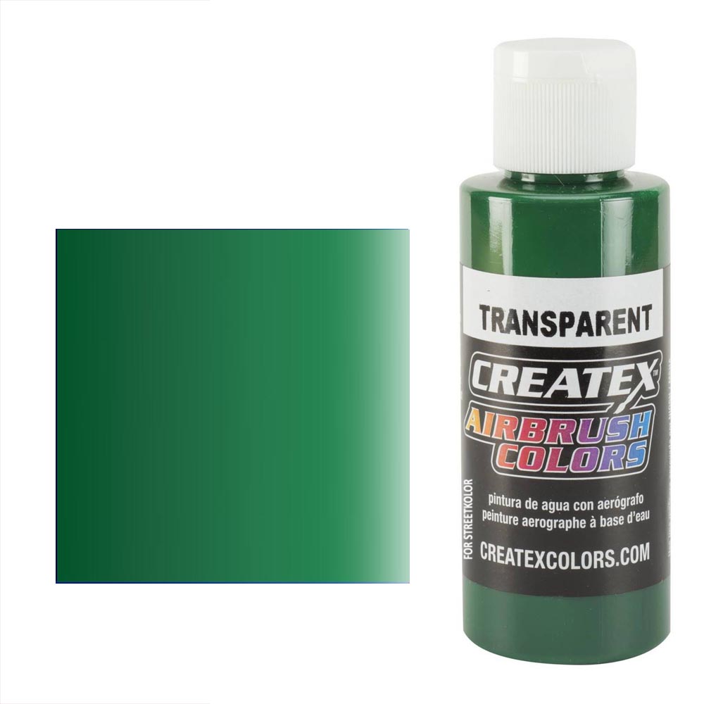 CreateX 5109 Zielona transparentna farba do aerografu 60 ml (Transparent Brite Green)