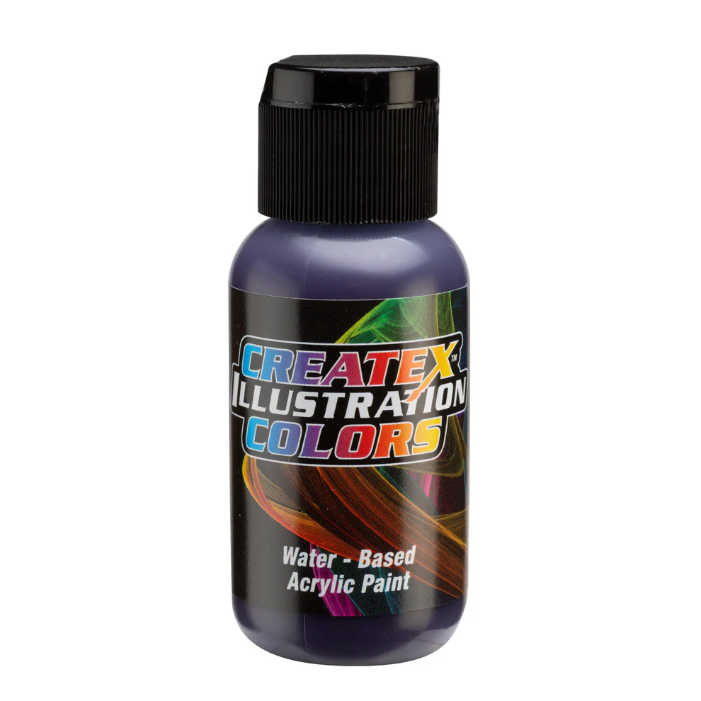 Ilustracyjna Czerwono-fioletowa farba do aerografu CreateX 30 ml – 5056 Transparent Red Violet