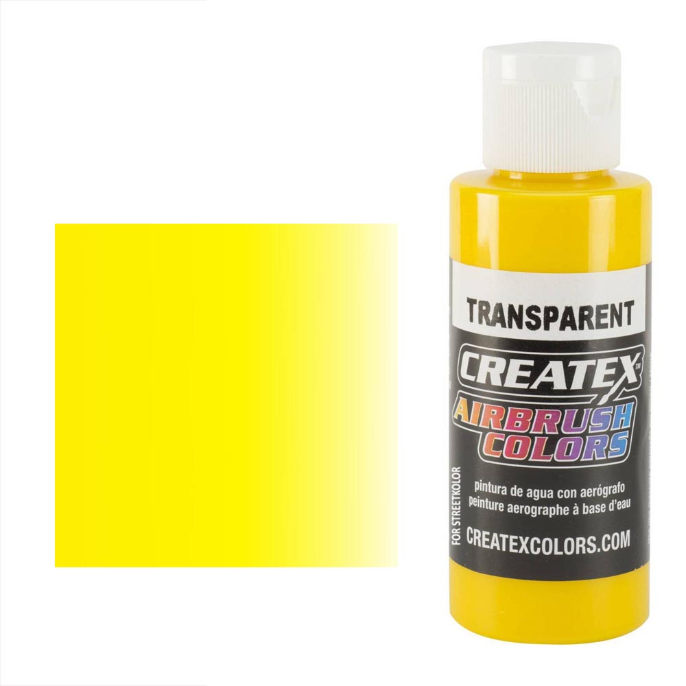 CreateX 5114 Żółta transparentna farba do aerografu 60 ml (Transparent Yellow)