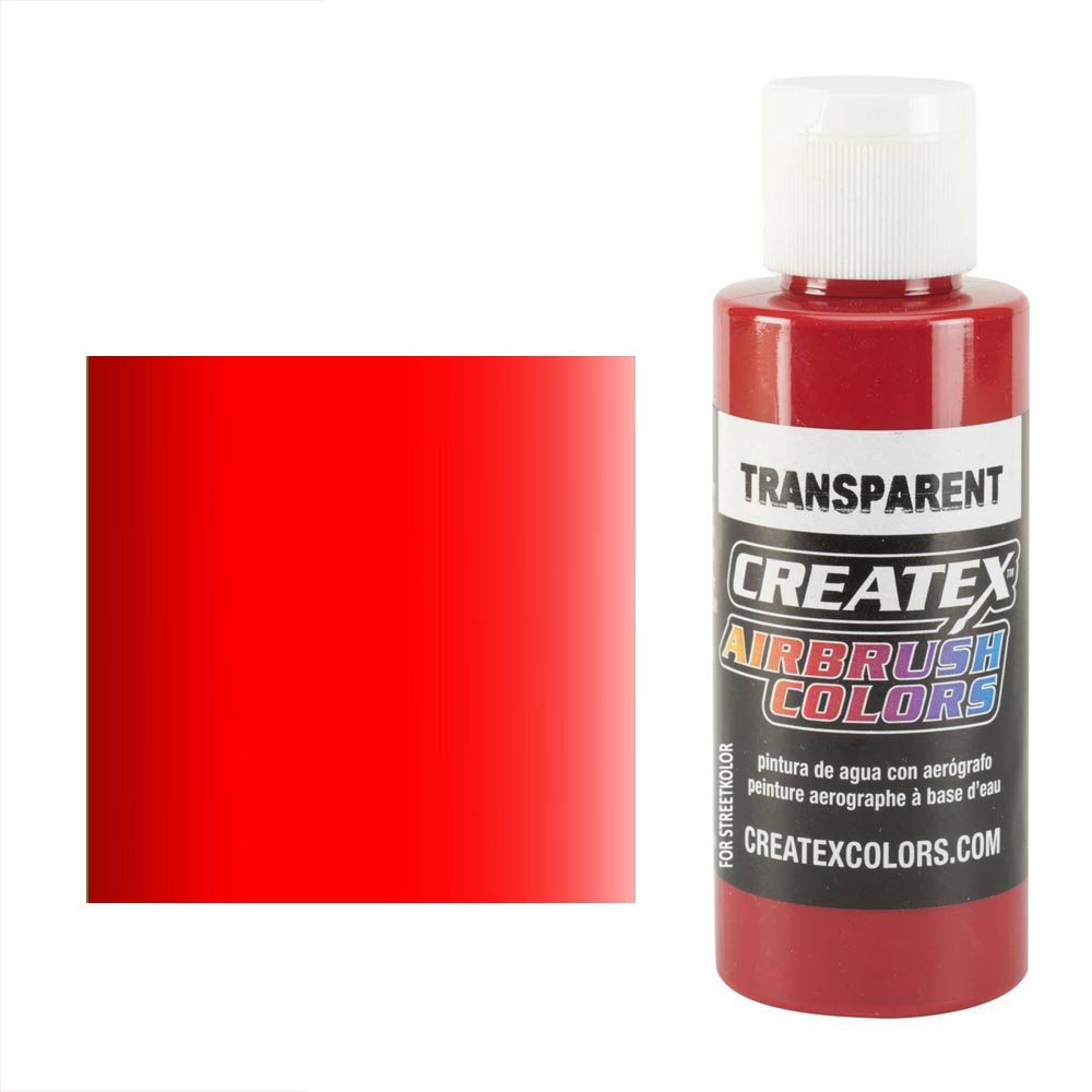CreateX 5117 Czerwona transparentna farba do aerografu 60 ml (Transparent Brite Red)