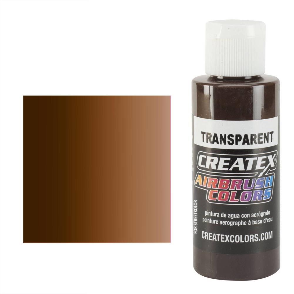 CreateX 5128 Ciemnobrązowa transparentna farba do aerografu 60 ml (Transparent Dark Brown)