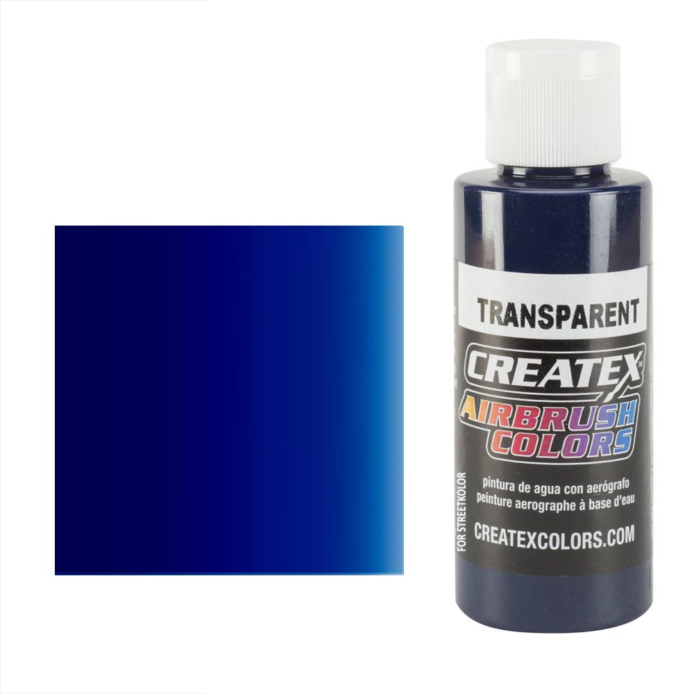 CreateX 5108 Ciemnoniebieska transparentna farba do aerografu 60 ml (Transparent Deep Blue)