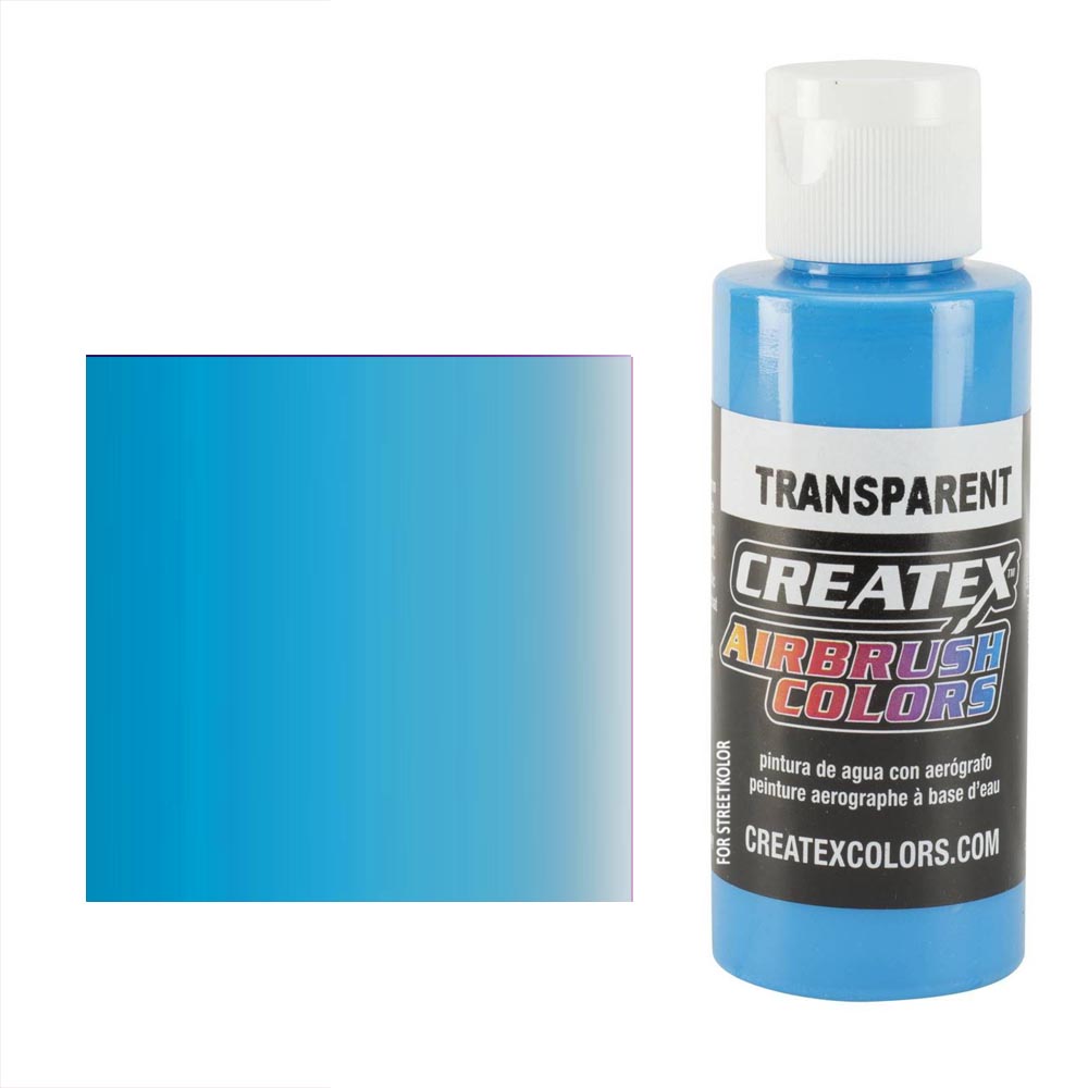 CreateX 5105 Jasnoniebieska transparentna farba do aerografu 60 ml (Transparent Caribbean Blue)
