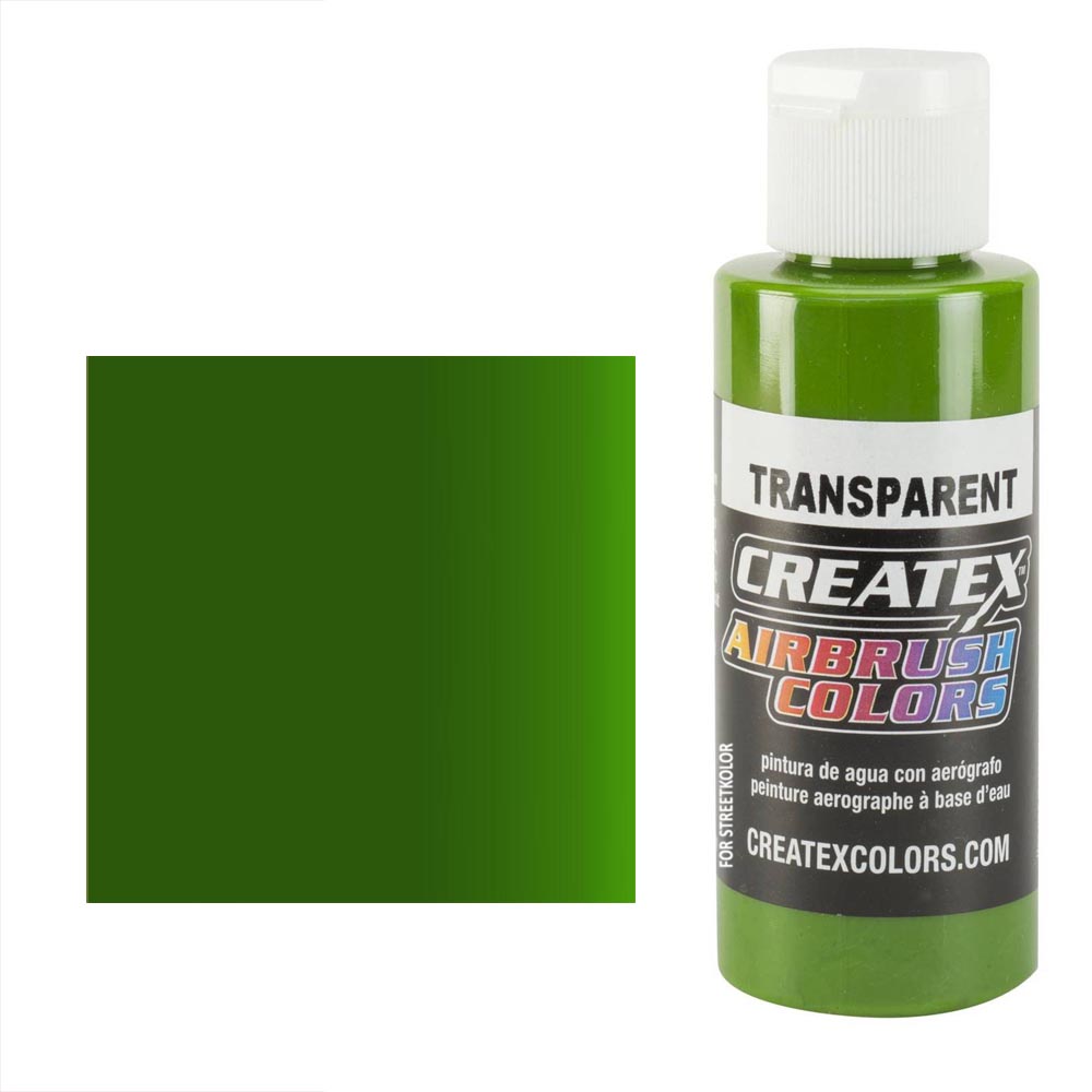CreateX 5116 Zielona Tropikalna transparentna farba do aerografu 60 ml (Transparent Tropical Green)
