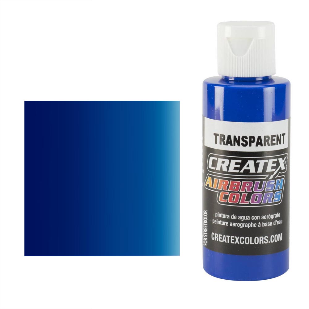 CreateX 5107 Niebieska transparentna farba do aerografu 60 ml (Transparent Ultramarine Blue)