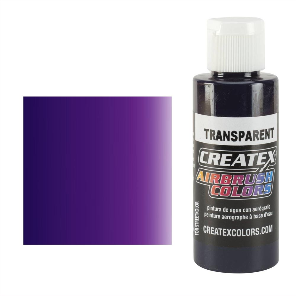 CreateX 5102 Fioletowa transparentna farba do aerografu 60 ml (Transparent Violet)
