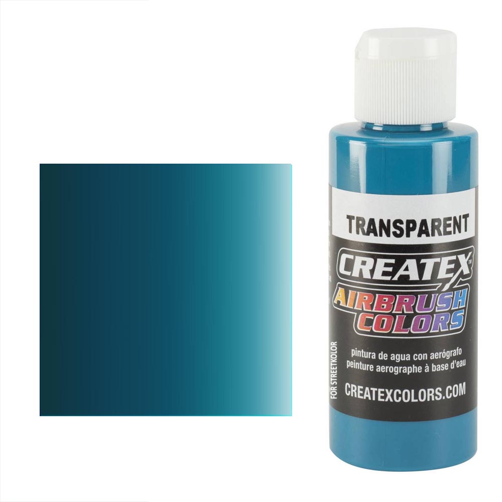 CreateX 5112 Turkusowa transparentna farba do aerografu 60 ml (Transparent Turquoise)