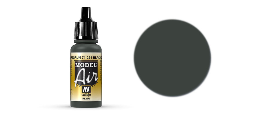Vallejo Model Air 71.021 Black Green RLM70 - Czarno-zielona akrylowa farba do aerografu 18 ml