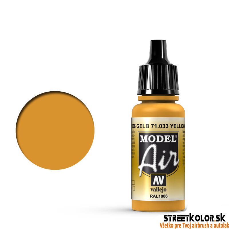 Vallejo Model Air 71.033 Yellow Orche - Żółto-okrowa akrylowa farba do aerografu 18 ml