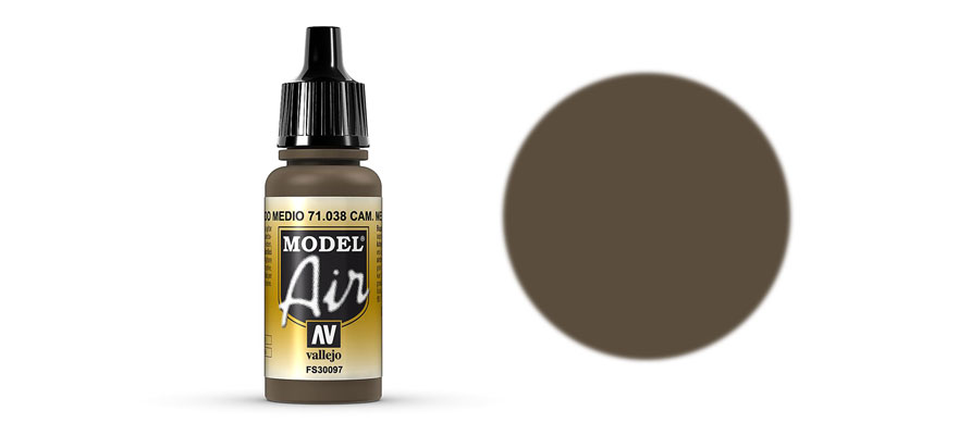 Vallejo Model Air 71.038 Camouflage Medium Brown - Brązowa akrylowa farba do aerografu 17 ml