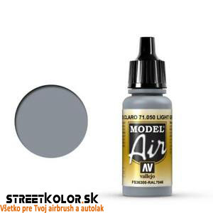 Vallejo 71.05Vallejo Model Air 71.050 Light Gray - Jasnoszara akrylowa farba do aerografu 18 ml0 sivá svetlá airbrush farba 17 ml