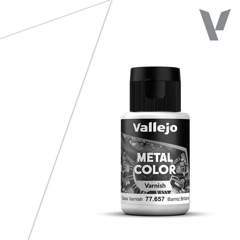 Vallejo 77.657 Gloss Metal Varnish - Błyszczący lakier do farb metalicznych 32 ml