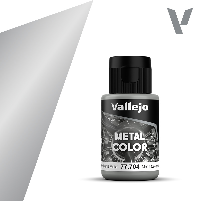 Vallejo 77.704 Pale Burnt Metal Metal Color - Metaliczna farba do aerografu (blady spalony metal) 32 ml