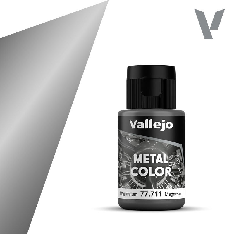 Vallejo 77.711 Magnesium Metal Color - Magnezowa farba metaliczna do aerografu 32 ml