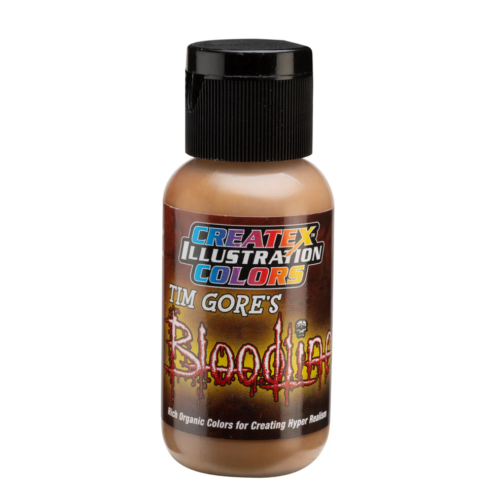 Ilustracyjna Oliwkowo-złota ciemna farba do aerografu CreateX 30 ml – 5018 Lifeline Deep Olive Gold