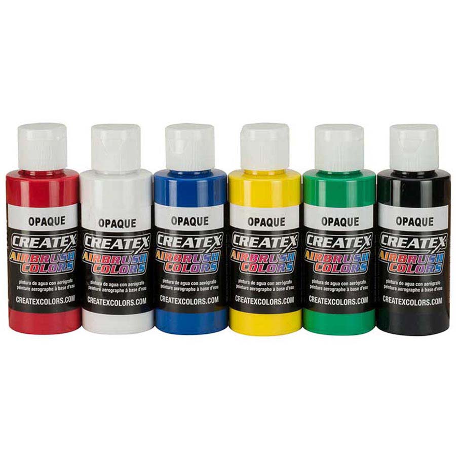 Zestaw farb kryjących do aerografu CreateX Opaque, 6x60ml (5803-00)