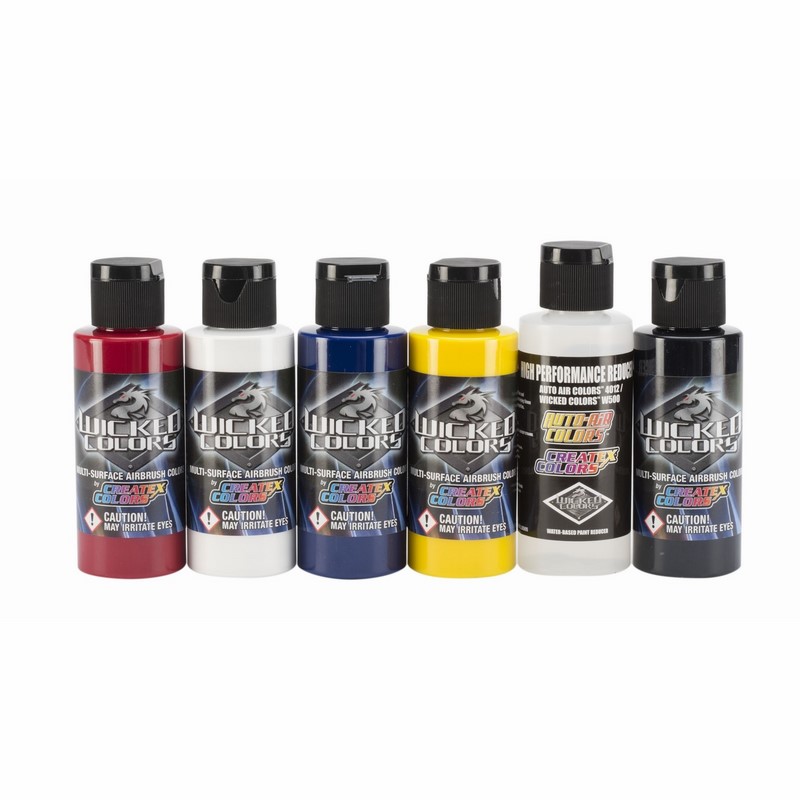 Wicked Detail zestaw farb do aerografu Sampler Set, 6x60ml (W110-00)