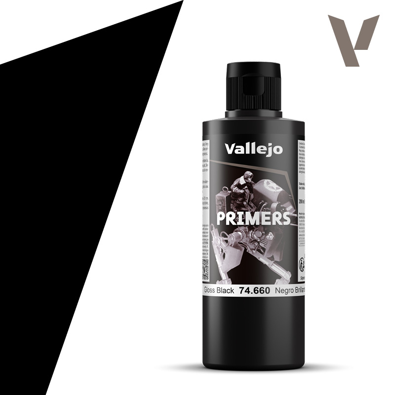 Vallejo 74.660 Surface Primer Gloss Black - Czarny błyszczący podkład 200ml