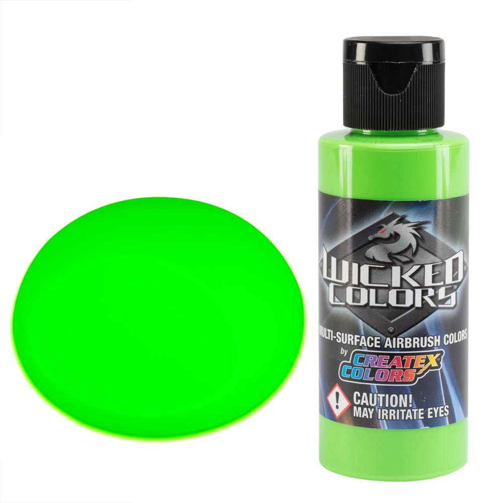 Wicked W023 Fluorescencyjna zielona farba do aerografu 60ml