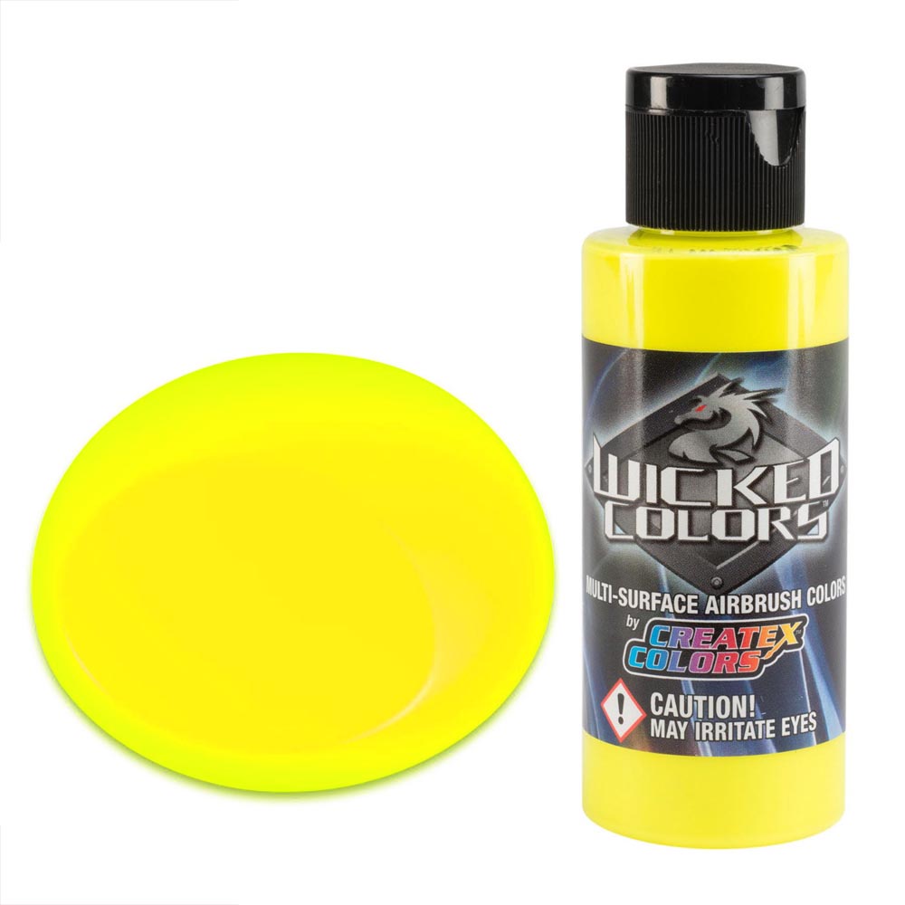 Wicked W024 Fluorescencyjna żółta farba do aerografu 60ml