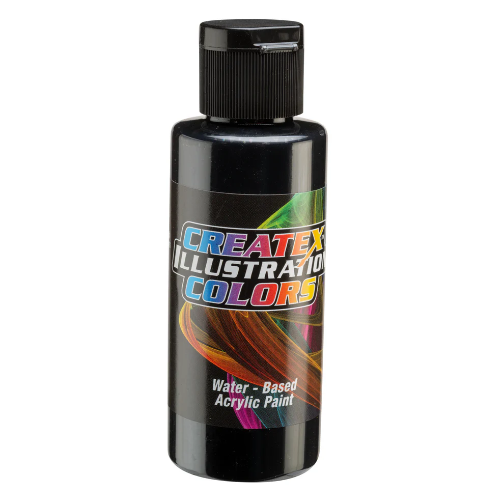 Ilustracyjna Czarna farba do aerografu CreateX 60 ml – 5051 Transparent Black