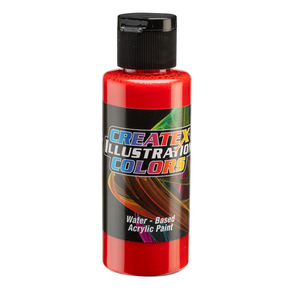 Ilustracyjna Czerwona farba do aerografu CreateX 60 ml – 5053 Transparent Scarlet Red
